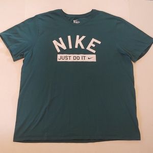 Green Nike Just Do It graphic tee